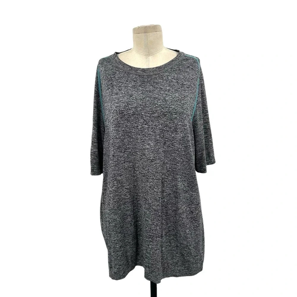 Lululemon Metal Vent Tech Shirt Original Logo Gray Heather Short‎ Sleeve Size XL